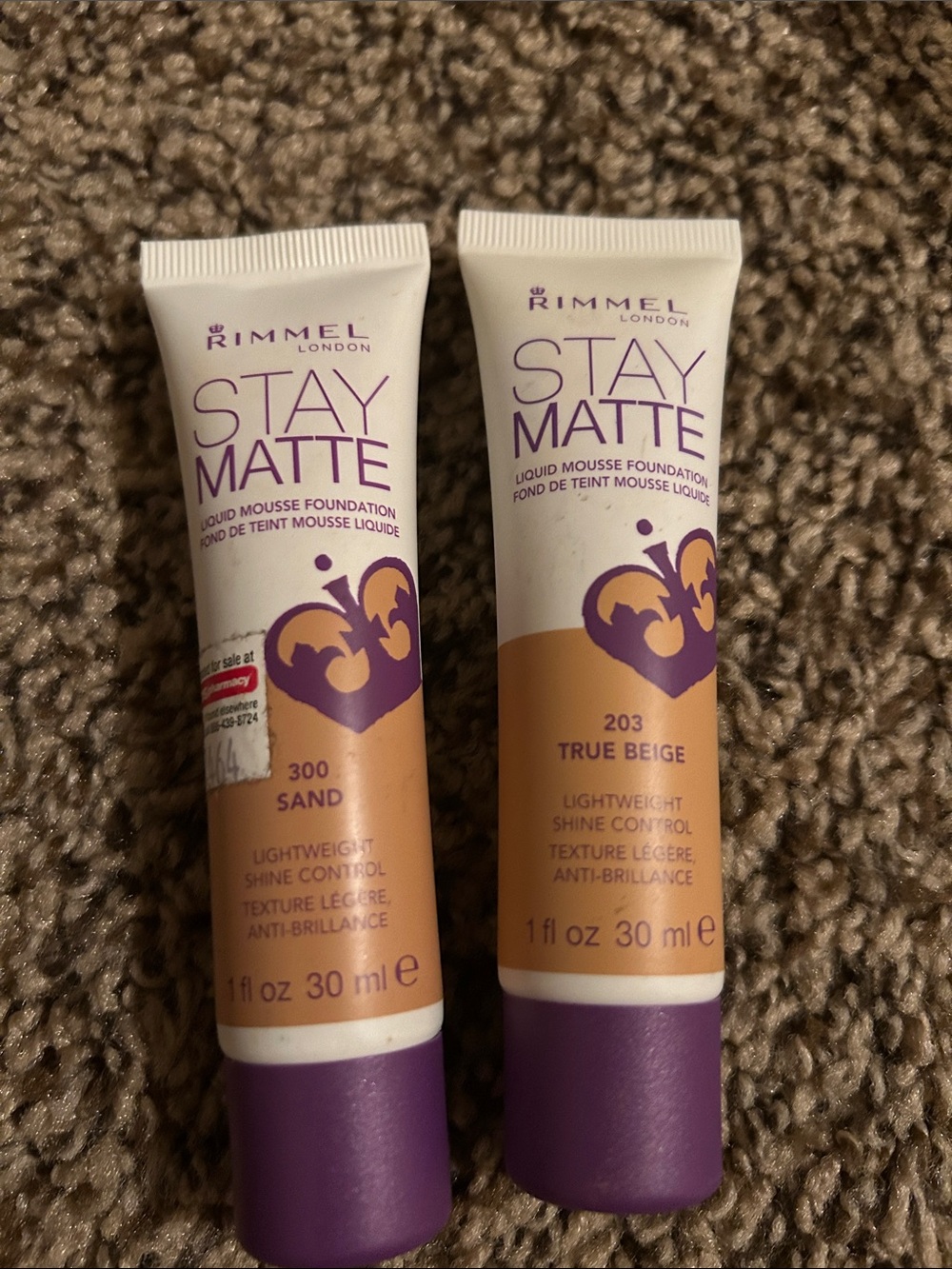 2 x Rimmel London Stay Matte Liquid Mousse Foundation - True Beige & Sand